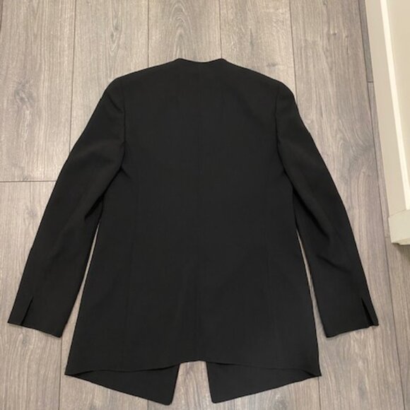 Akris Wool Leather Black Blazer Jacket Size 10 - Picture 8 of 11